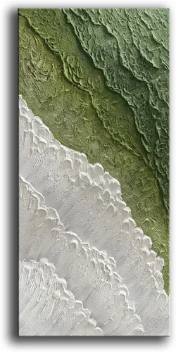 Miniatura 15 de YaSheng Art - Arte abstracto de 24 x 48 pulgadas, pinturas al óleo sobre lienzo, arte abstracto de plata gruesa, arte moderno para decoración