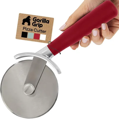 Miniatura 10 de Rueda de corte de pizza grande sin BPA de GORILLA GRIP, 9 pulgadas, hoja afilada de acero inoxidable, mango resistente al deslizamiento con Menta