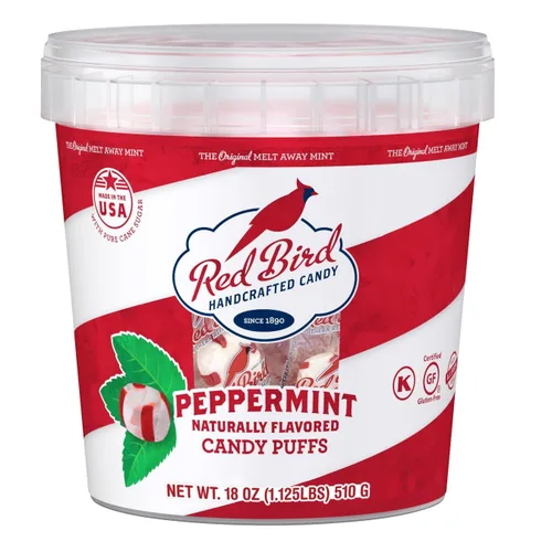 Red Bird Peppermint Puffs - Tina de 18 onzas (versión original) (paquete de 2)