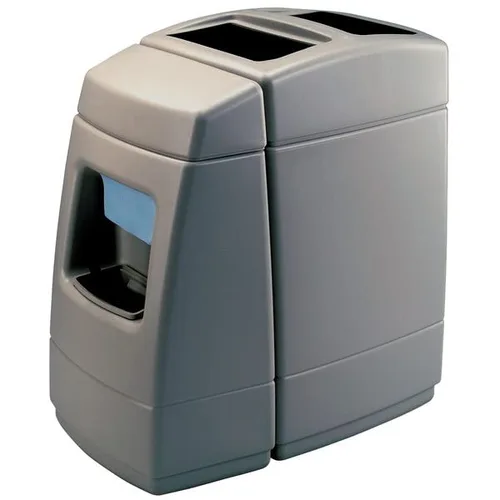Miniatura 7 de Contenedor de basura negro de 28 galones con dispensador de toallas, escobilla de goma y estación de lavado de parabrisas, cubo de basura, papelera