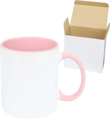 Miniatura 5 de Taza de café de cerámica de 11.0 onzas para sublimación, embalada en caja blanca 12 colores mezclados