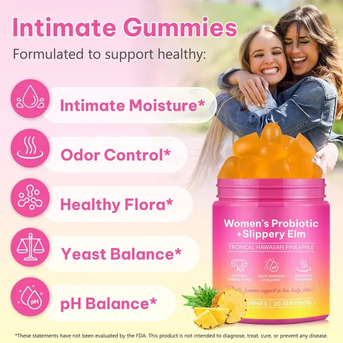 Miniatura 6 de Gomitas vaginales para mujeres, apoyo a la salud digestiva, equilibrio del PH, apoyo inmunológico, control de levadura, alivio de olores, promoción