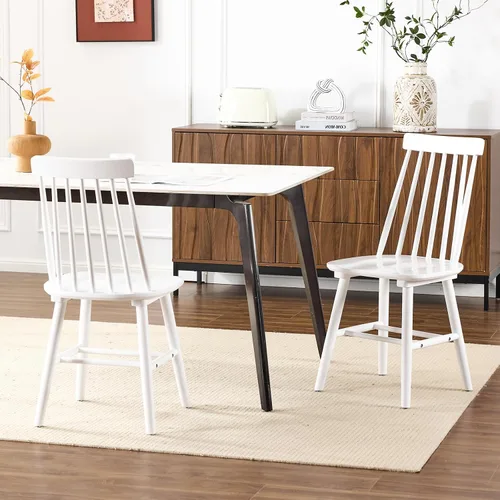Miniatura 19 de Juego de 2 sillas de comedor negras, juego de 2 sillas de comedor de madera, sillas de comedor de madera, husillo lateral de granja, sillas Windsor