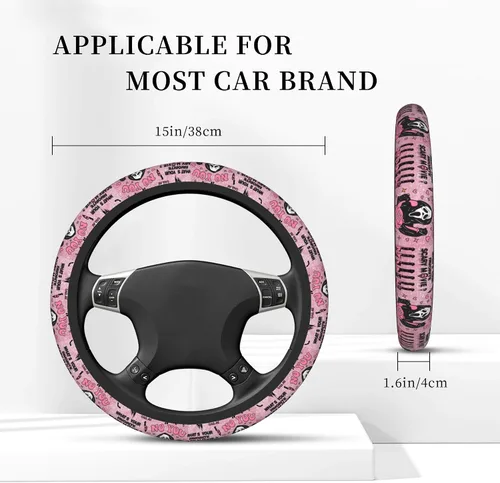 Miniatura 3 de Funda de volante de fantasma de Halloween No te cuelgues Accesorios para automóvil para hombres y mujeres con 2 ambientadores, fundas