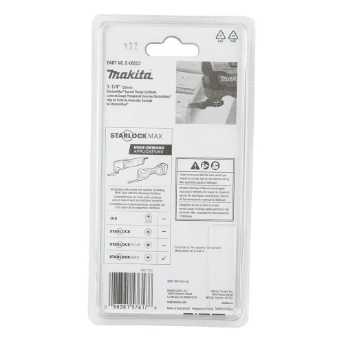 Miniatura 4 de Makita E-08523 StarlockMax® Multiherramienta oscilante de 1-1/4" Hoja de corte curvada bimetálica