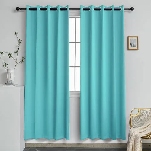 Miniatura 62 de YGO - Cortinas verdes de 183 cm de ancho por 213 cm de largo para dormitorio - Cortinas opacas con ojales en la parte superior, extra anchas