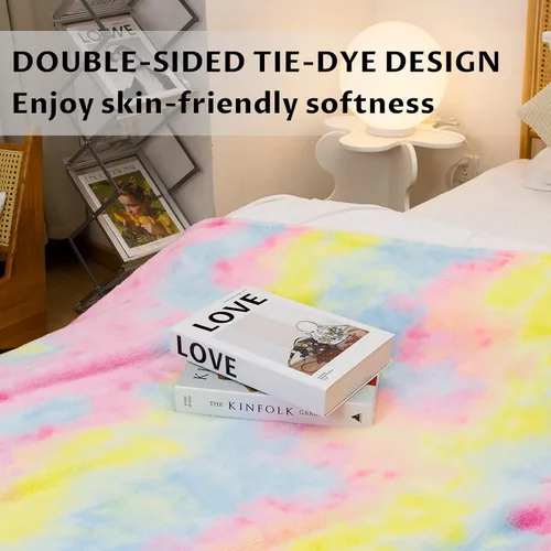 Miniatura 7 de MUGD Mantas suaves de forro polar manta mullida y suave para niños manta cálida para cama Multi Rainbow
