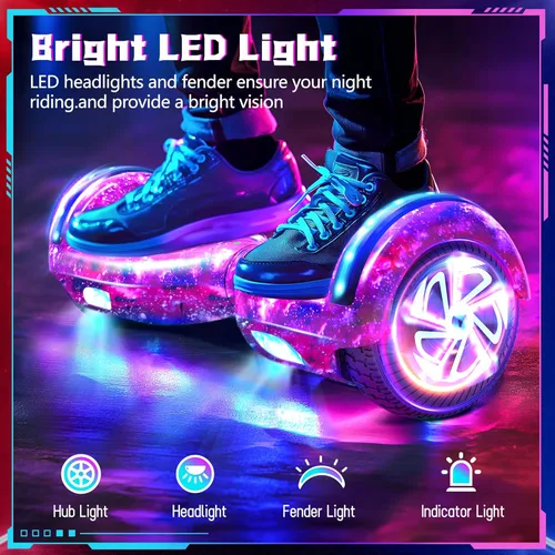 Miniatura 6 de SISIGAD Scooters for Kids Ages 7-12, with Built-in Bluetooth Speaker and 6.5" Colorful Lights Wheels, Safety Certified Self Balancing Scooter