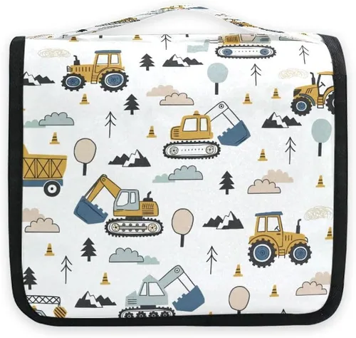 Miniatura 9 de Neceser colgante portátil cosmético maquillaje sacro noche niña en luna organizador de viaje para hombres y mujeres con gancho resistente, Patrón 1
