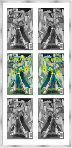 Miniatura 27 de Marco de cómic blanco mate para cómics publicado entre 1938 y 1955 (marco de madera maciza de cómic de la edad dorada) hecho para mostrar 4 cómics