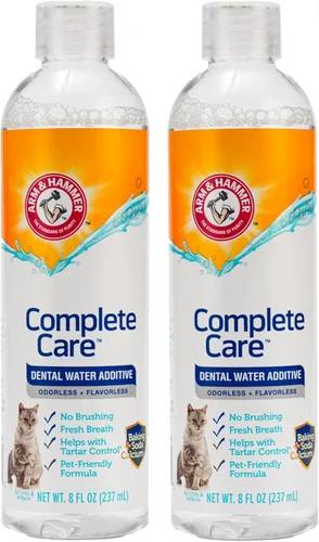 Arm & Hammer Complete Care - Aditivo de agua dental para gatos, ambientador de aliento de gato y control del sarro, no requiere cepillado, fórmula