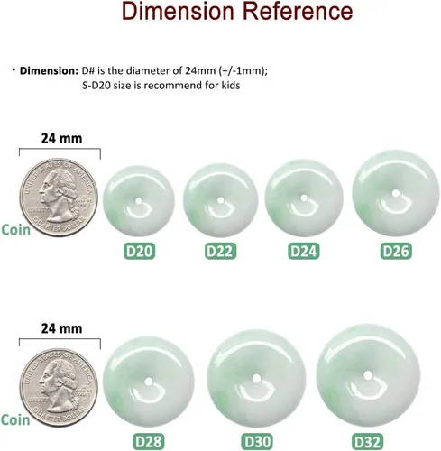 Miniatura 3 de Dahlia Collar con dije de jade con forma de círculo, dona o moneda, jadeíta grado A, certificada, auténtica