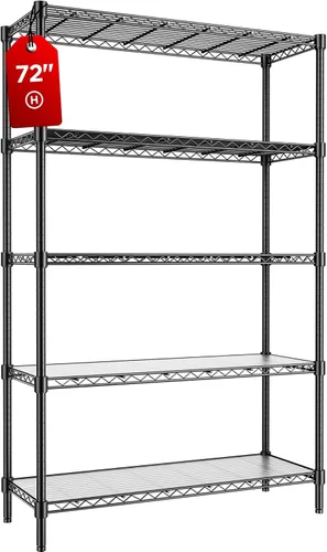Miniatura 12 de Estantes de almacenamiento de 3 niveles, estantería de metal de 795 libras, estante de alambre ajustable, organizador de estantes pequeños