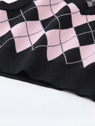 Miniatura 6 de Floerns Suéter sin mangas con estampado de corazón para niñas, cuello en V, camiseta sin mangas