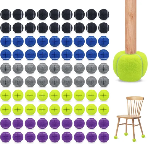 Miniatura 11 de Paquete de 90 pelotas de tenis precortadas a granel para patas de muebles, pelotas de tenis, sillas de pelotas de tenis para pelota de protección