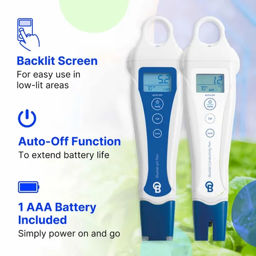 Miniatura 5 de Bluelab PENSTP Paquete Inicial de pH y Conductividad - Kit de Gestión de Solución Nutritiva de Precisión con Medición de Temperatura, Plumas