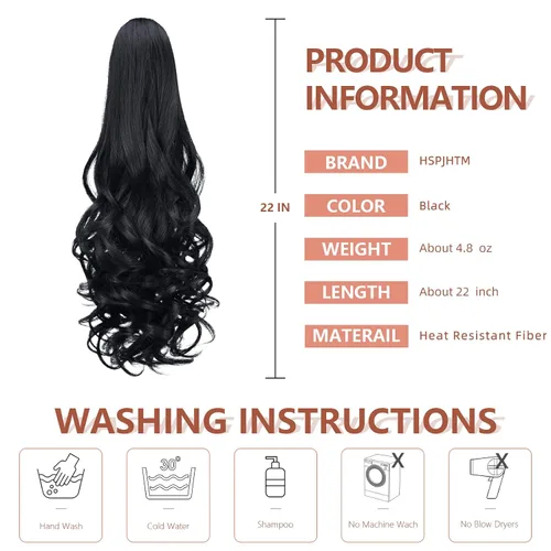 Miniatura 230 de Extensiones de cola de caballo de cabello rubio, extensiones de cola de caballo para mujer, pinza de extensiones de cabello rizado de 12 pulgadas
