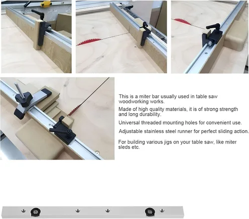 Miniatura 4 de EVGATSAUTO Trineo de corte transversal para sierra de mesa - Kit deslizante de barra de inglete de aleación de aluminio con guía de corte