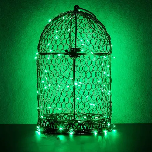 Miniatura 5 de RUICHEN Alambre de cobre de 33 pies, 100 luces LED USB con interruptor de encendido/apagado, verde