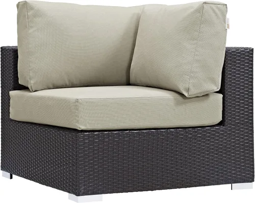 Miniatura 37 de Modway EEI-1911-EXP-ORA Convene - Muebles otomanos cuadrados de tela para patio, muebles de exterior, color naranja espresso Espresso Naranja