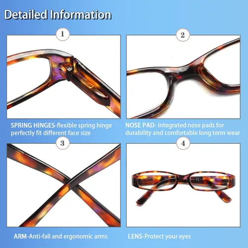 Miniatura 3 de Kerecsen - 5 pares de gafas de lectura de moda para mujer con bisagras de resorte
