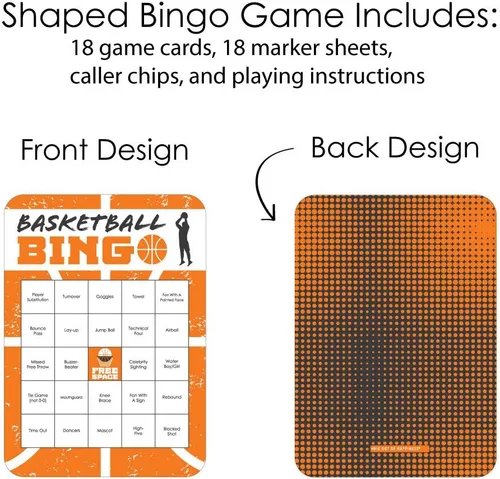 Miniatura 3 de Big Dot of Happiness Baloncesto - Let The Madness Begin - Tarjetas de bingo y marcadores de bar - Juego de bingo de baloncesto universitario - Juego