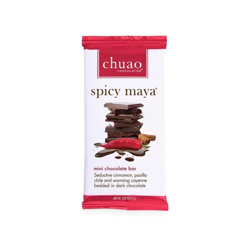 Miniatura 5 de Chuao Chocolatier Barras de Chocolate Negro Picante Maya Chocolate Artesanal Gourmet de Canela y Cayena Sin Conservantes Paquete de 24