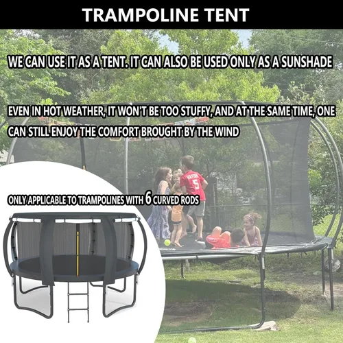 Miniatura 4 de XCZ cubierta de trampolín, tienda de trampolín, con ventanas de ventilación, diseño abierto. Adecuado para trampolines circulares de 8 pies de seis