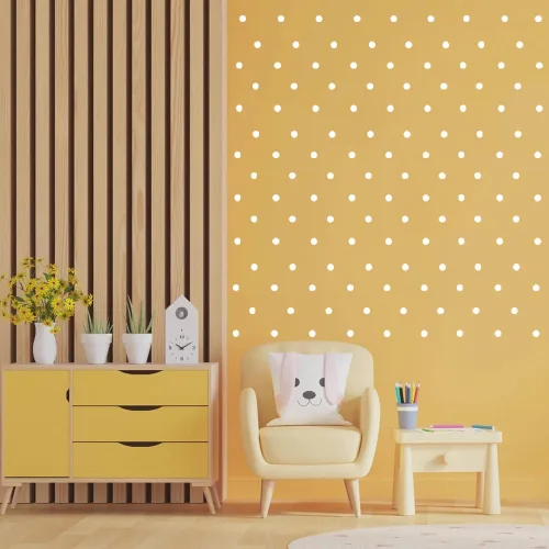 Miniatura 6 de Calcomanías de pared de puntos coloridos, juego de 9 calcomanías para despegar y pegar para habitaciones de niños, guardería y manualidades Plata