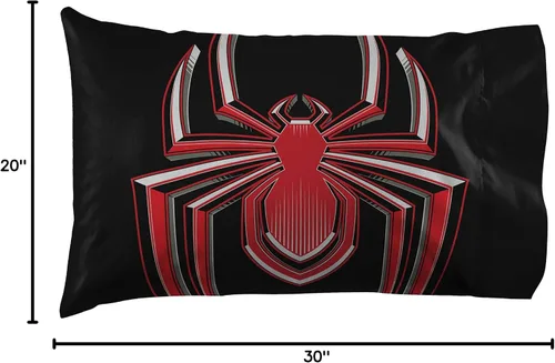 Miniatura 5 de Jay Franco Marvel Miles Morales Gamerverse Be Greater 1 funda de almohada reversible individual – Ropa de cama infantil súper suave de doble cara