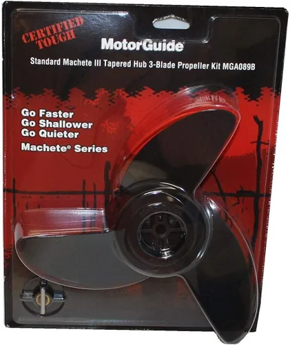 Miniatura 2 de Motorguide MGA089B; Machete III Negro 3-Blade Prop