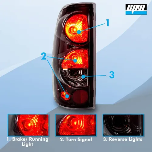 Miniatura 3 de CPW Luces traseras compatibles con Chevy Silverado 1500/2500 (1999-2002)/Silverado 3500 (2001-2006)/2007 Silverado Classic/GMC Sierra 1500/2500/3500