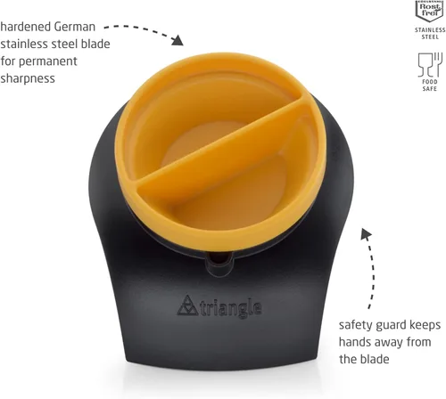 Miniatura 2 de triangle Cortador en espiral sin fin, herramienta compacta de acero inoxidable para cintas de verduras y fideos, apto para lavavajillas
