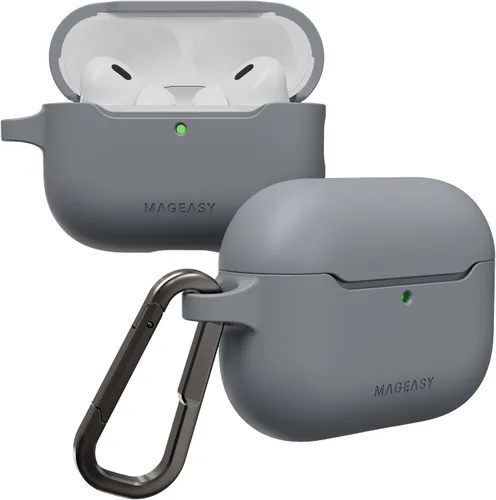Miniatura 22 de MAGEASY Funda diseñada para estuche de AirPods Pro 2 - Funda protectora a prueba de golpes para AirPods Pro y Pro 2, resistente a las manchas, suave