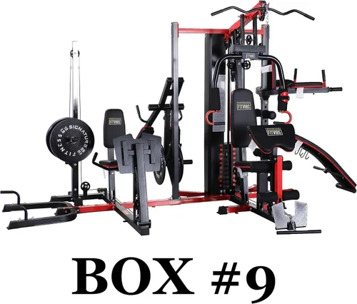 Miniatura 5 de Fitvids Multifunctional Home Gym System Workout Station with Leg Extension and Preacher Curl, 122.5LB Weight Stack, Multiple Options, Multiple