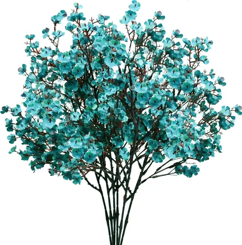 Miniatura 33 de Mandy's 6 paquetes de flores artificiales de aliento de bebé beige marrón 18.5 Inch Silk Gypsophila European Style Modern Home Decor Centerpiece