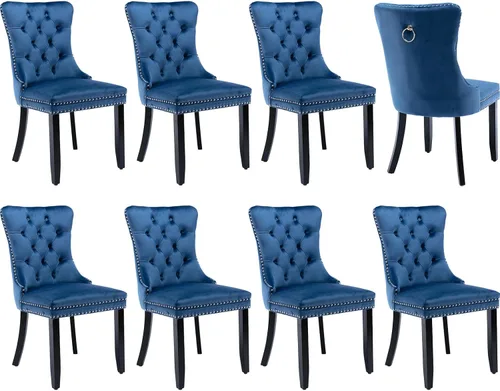 Miniatura 34 de Juego de 2 sillas de comedor modernas, sillas de comedor tapizadas acolchadas con patas de madera maciza, silla de cocina de tela de lino beige