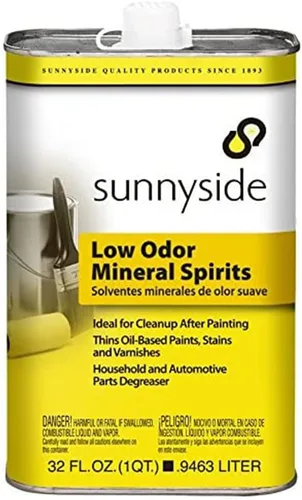 Sunnyside 80332 - Espíritus minerales de bajo olor, diluyente de pintura, limpiador y desengrasante, cuarto de galón, paquete de 12