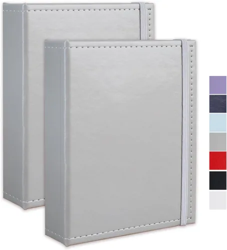 Miniatura 36 de Álbum de fotos pequeño de 4 x 6 pulgadas, paquete de 2 libros de fotos de cuero, cada mini álbum de 26 páginas tiene capacidad para 52 fotos, Rojo