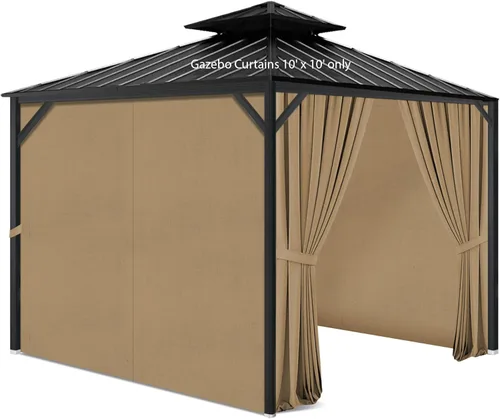 Miniatura 8 de Cortinas de privacidad con cremallera, 4 paneles de pared lateral, reemplazo universal para patio, toldo al aire libre, jardín y patio trasero