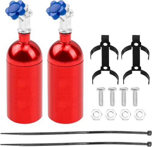 Miniatura 7 de Paquete de 2 piezas de decoración de botellas de nitrógeno de simulación Vgoohobby compatibles con Traxxas TRX4 Axial SCX10 RC4WD Tamiya CC01 D90 Bue