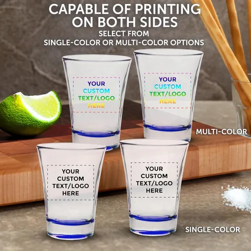 Miniatura 6 de Vasos de chupito personalizados de 2 onzas, juego de 100, paquete personalizado a granel, ideal para bodas, fiestas, cumpleaños, regalos, color azul
