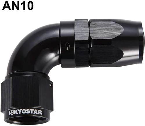 Miniatura 2 de 10AN Accesorios de 90 Grados para Línea de Combustible de Aceite Trenzada Negra #4416