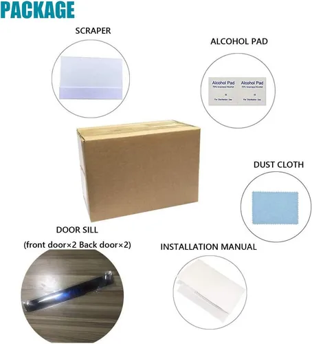 Miniatura 7 de LEXLEY Protector de umbral de puerta de cuero estilo fibra de carbono para HRV HR-V Explorer 2015-2022, protector de placa antirasguños sucios, Azul