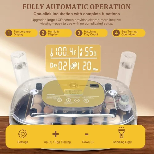 Miniatura 2 de Gen III - Incubadora automática de 24 huevos, humedad adaptativa basada en etapas con recarga automática, control de temperatura estable, espaciado