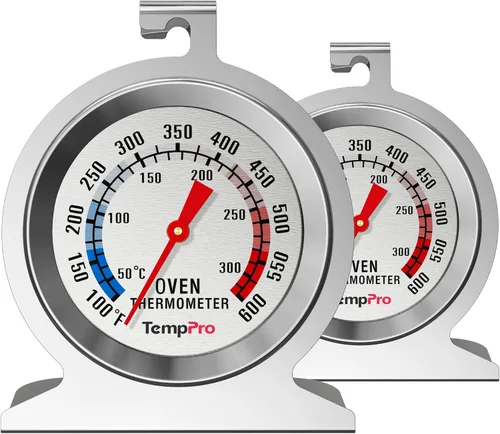 ThermoPro Paquete de 2 Termómetros de Horno para Horno a Gas, Medidor de Temperatura de Ahumador 50-300°C/100-600°F con Acero Inoxidable 431,