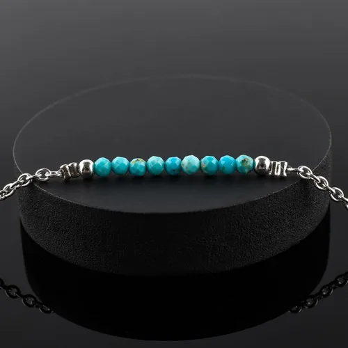 Miniatura 50 de YANARA Pulsera de tobillo para mujer, piedra de nacimiento natural, cuentas de piedras preciosas, tobillera delicada hecha a mano de 9 pulgadas +