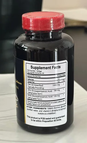 Miniatura 2 de Aceite de pescado Omega 3 - Suplementos de aceite de pescado puro de triple fuerza Omega 3, apoya el cerebro, el hígado, el corazón y la inmunidad