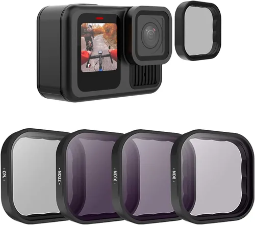 Miniatura 8 de TELESIN Paquete de 4 filtros de lente CPL ND8 ND16 ND32 compatibles con GoPro Hero 12 Hero 11 Hero 10 Hero 9 negro, densidad neutra y kit de filtro