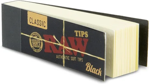 Miniatura 2 de RAW Caja completa de puntas enrollables negras 50 paquetes 50 puntas por paquete Prueba los terps con puntas negras finas clásicas